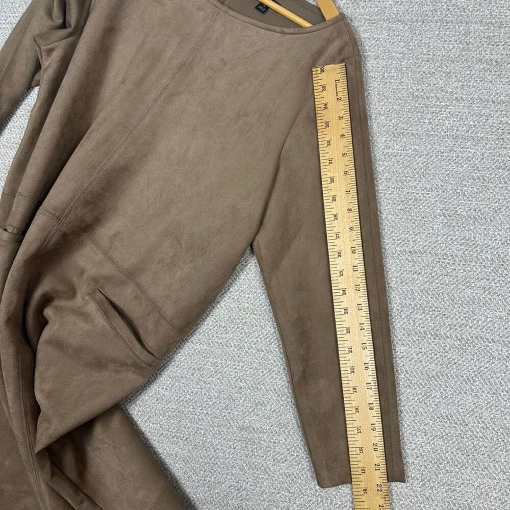 Ann Taylor Sz 14 Dress Boxy Sheath Brown Boho Fairy 90s Cottage Pockets Western - Picture 6 of 12